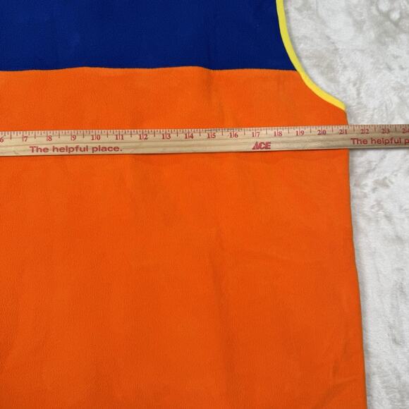NWT Polo Ralph Lauren Color Blocked Brushed Fleece Vest Men's Size M Orange Blue - Picture 7 of 9